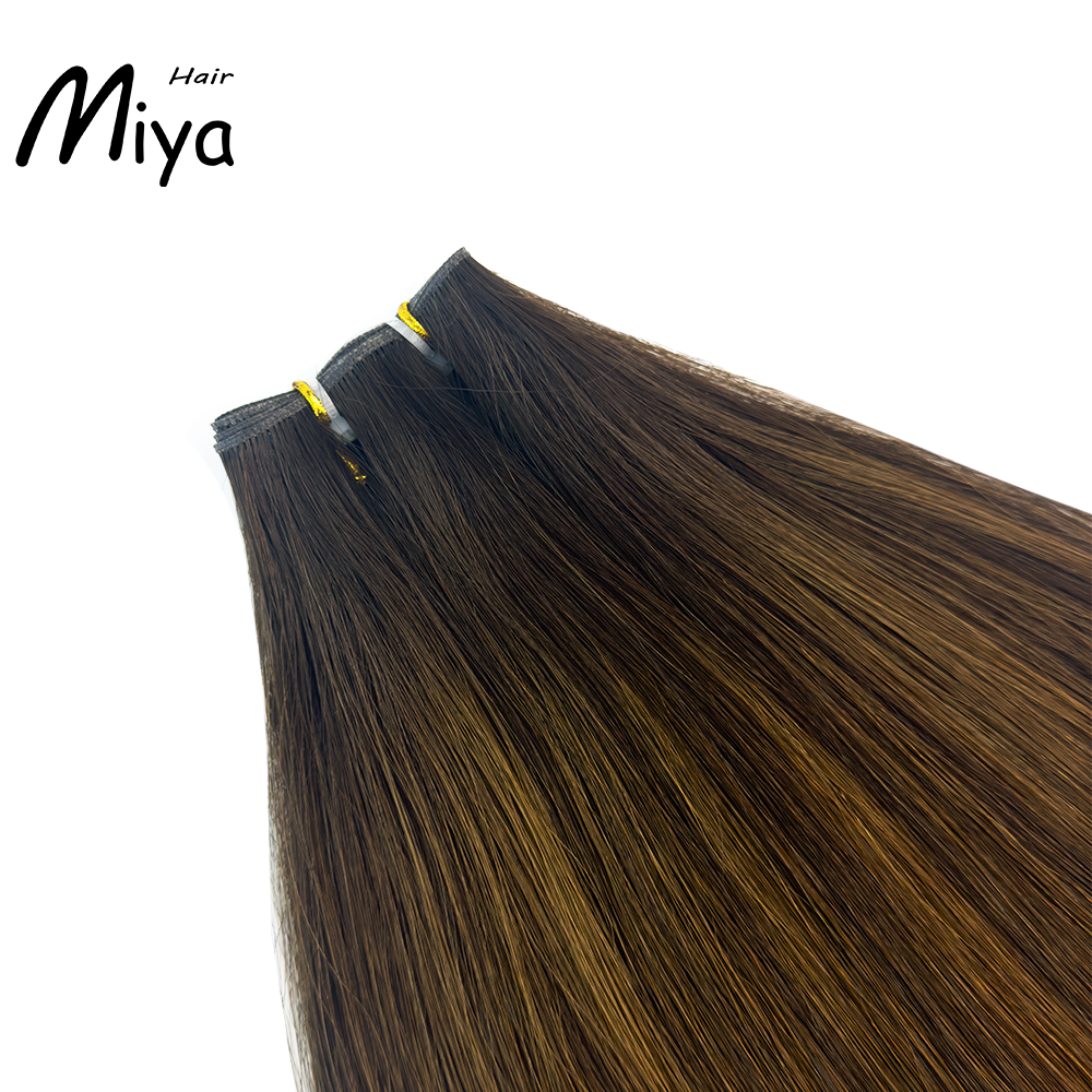 Balayage Hair Ombre Highlight Hair Genius Weft Best Quality Double Drawn From One Donor 100% Cuticle Aligned Human Hair Extensions 16-30inch