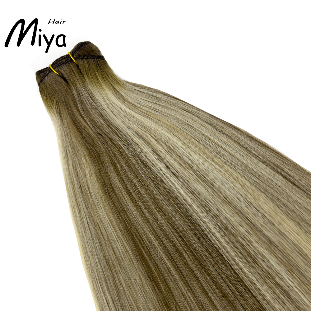 Balayage Extensions Ombre Hair Piano Weft Highlight Bundles Best Quality From One Donor Double Drawn 100% Cuticle Aligned Human Hair Extensions Machine Weft Volume Weft Hair Bundles