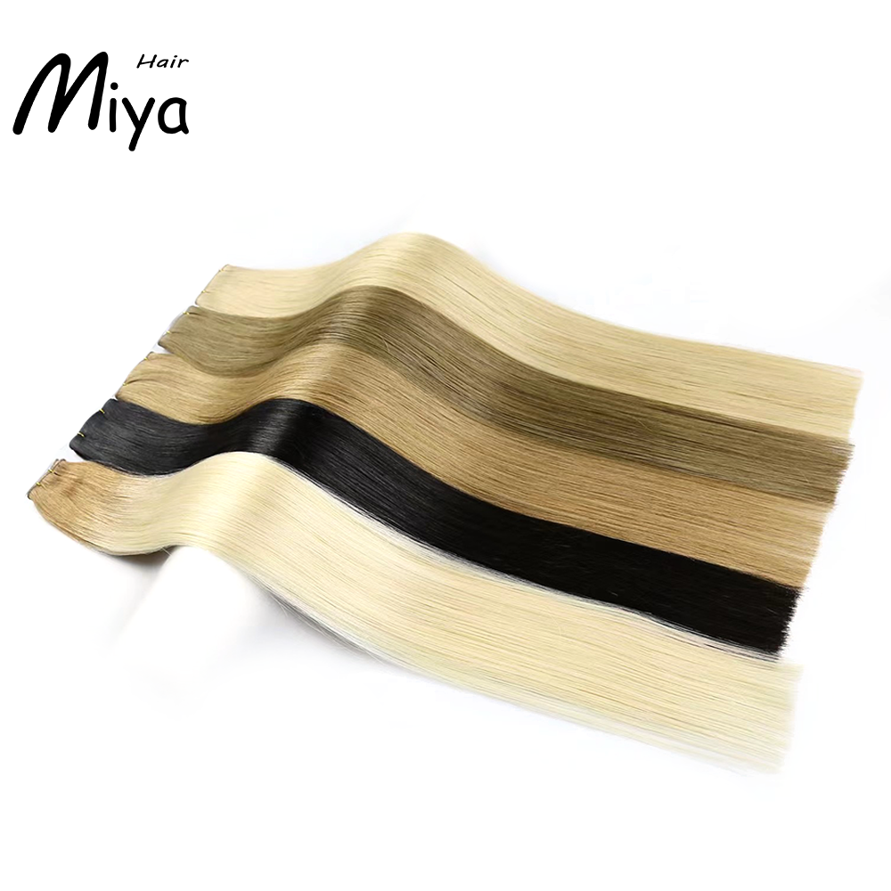 The Best Quality Double Drawn Genius Weft 100% Cuticle Aligned Human Hair From One Donor 18-24inch Hair Extensions Virgin Hair