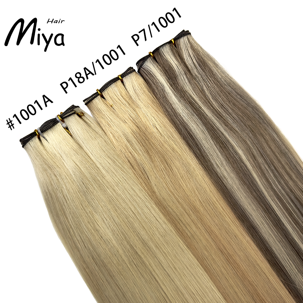 The Best Quality Double Drawn Genius Weft 100% Cuticle Aligned Human Hair From One Donor From One Donor 18-24inch Hair Extensions