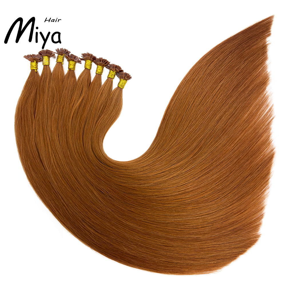 Copper Hair Keratin Hair Best Quality Double Drawn 100% Cuticle Aligned Human Hair From One Donor 16-30inch Virgin Hair Flat Tip Hair Unprocessed Hair