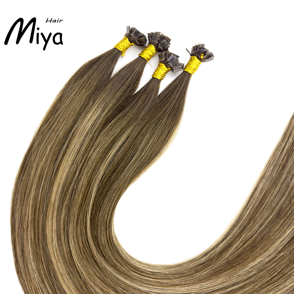 Balayage Blonde Keratin Hair Best Quality Double Drawn 100% Cuticle Aligned Human Hair From One Donor 16-30inch Flat Tip Hair Unprocessed Hair