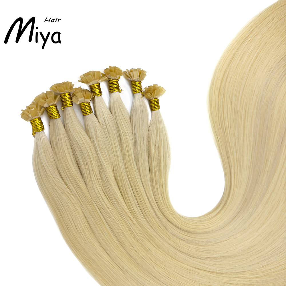 Light Blonde #1001 Virgin Hair Keratin Hair Best Quality Double Drawn 100% Cuticle Aligned Human Hair From One Donor 16-30inch Flat Tip Hair Unprocessed Hair
