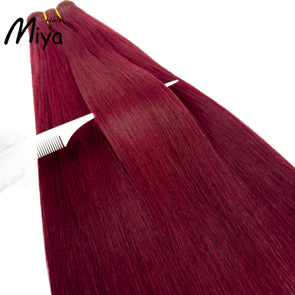 Cranberry Hair Bundles Cranberry Weft Best Quality Double Drawn 100% Cuticle Aligned Human Hair Extensions Machine Weft Volume Weft Hair Weft Hair Bundles From One Donor