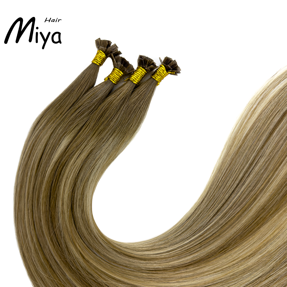 Balayage Blonde Keratin Hair Best Quality Double Drawn 100% Cuticle Aligned Human Hair From One Donor 16-30inch Flat Tip Hair Unprocessed Hair