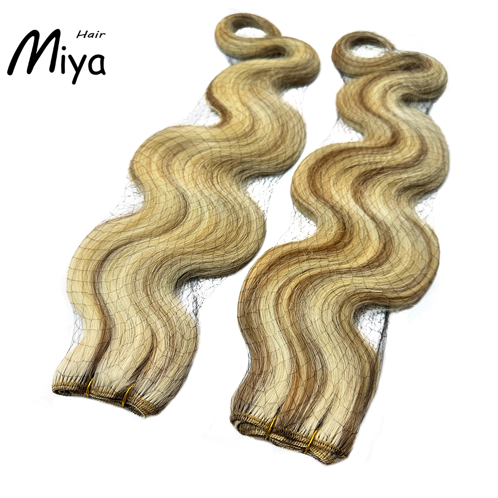 Piano Extensions Highlight Weft Blonde Hair Body Wave Bundles Best Quality From One Donor Double Drawn 100% Cuticle Aligned Human Hair Extensions Machine Weft Volume Weft Hair Weft Hair Bundles