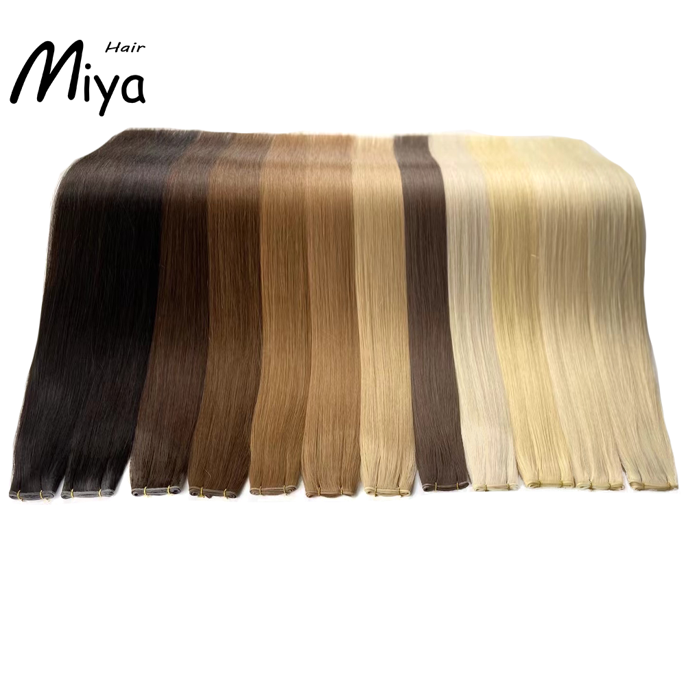 The Best Quality Double Drawn Thick Hair Genius Weft 100% Cuticle Aligned Human Hair From One Donor 18-24inch Hair Extensions Virgin Hair