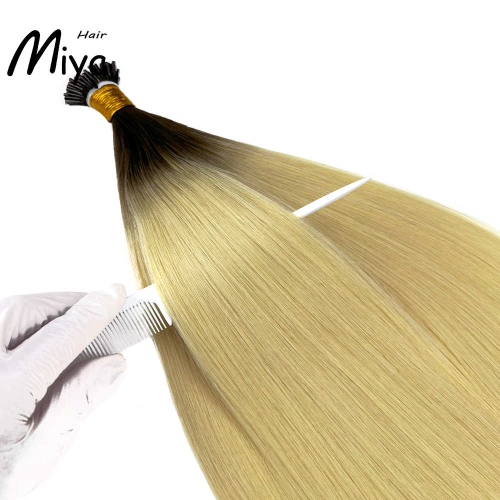 Ombre Blonde I Tip Hair Best Quality Double Drawn 100% Cuticle Aligned Human Hair From One Donor 16-30inch
