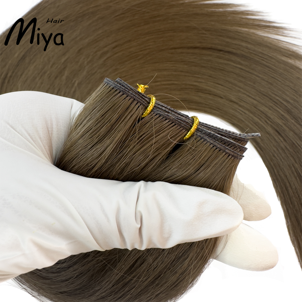 Dark Brown Genius Weft Best Quality Double Drawn 100% Cuticle Aligned Human Hair Extensions 16-30inch From One Donor Virgin Hair Unprocessed Hair
