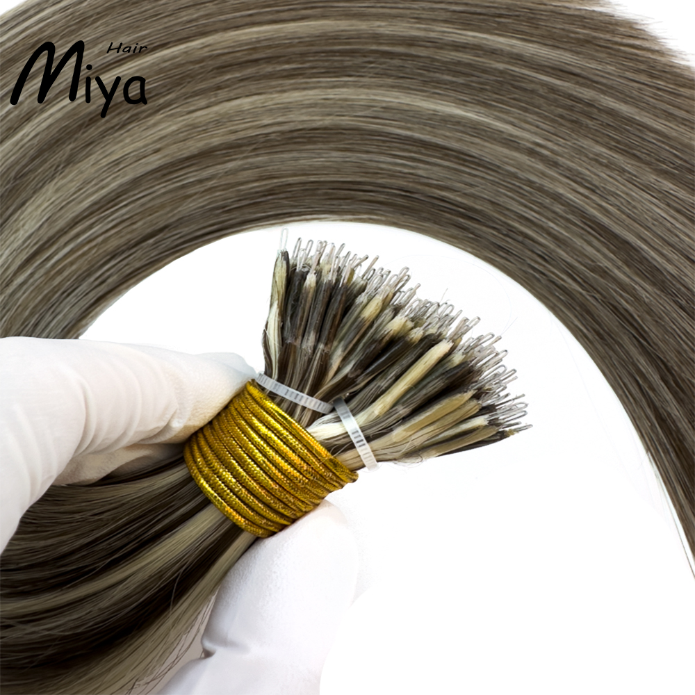 Piano Nano Highlight Virgin Hair Nano Ring Hair Best Quality Double Drawn 100% Cuticle Aligned Human Hair From One Donor 16-30inch Nano Bead Hair Extensions Nano Hair