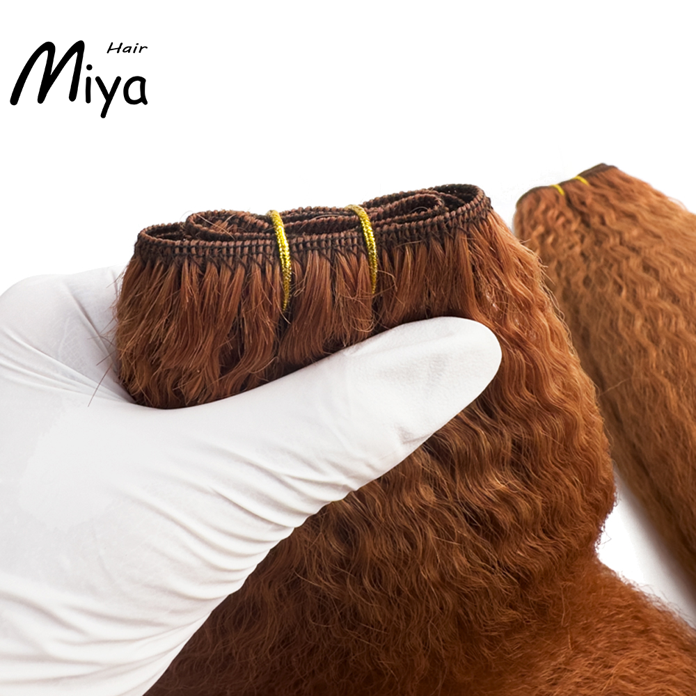 Copper Hair Bundles Kinky Straight Bundles From One Donor Best Quality Double Drawn 100% Cuticle Aligned Human Hair Extensions Machine Weft Volume Weft Hair Weft Hair Bundles