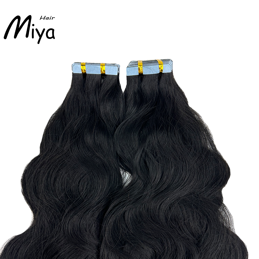 Natural Wave Natural Black Virgin Hair Tape Ins Best Quality Double Drawn 100% Cuticle Aligned Human Hair From One Donor Raw Hair 16-30inch Natural Straight Tape In Hair Unprocessed Hair