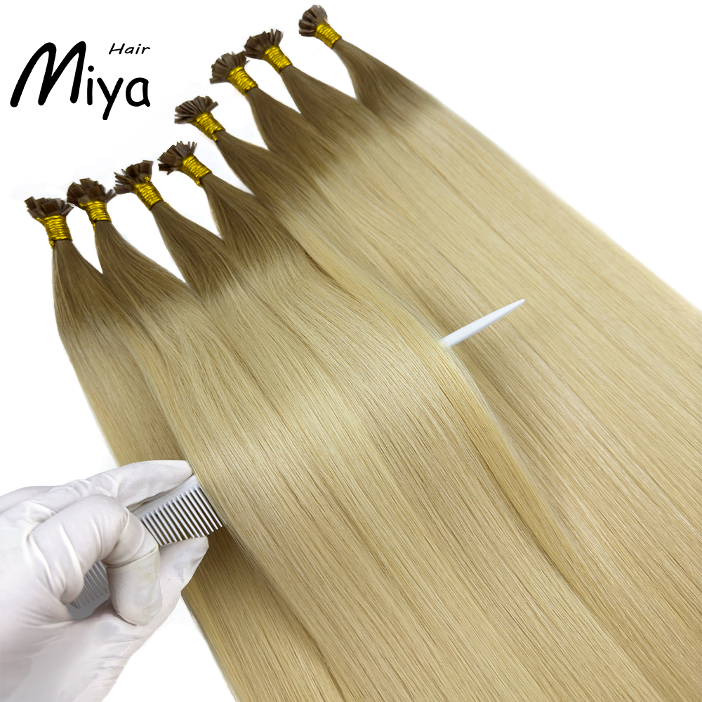 Ombre Extensions Blonde Keratin Hair Best Quality Double drawn 100% Cuticle Aligned Human Hair From One Donor 16-30inch Flat Tip Hair Unprocessed Hair
