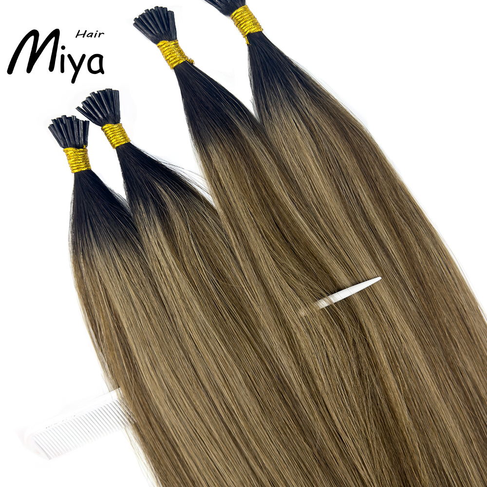 Balayage Blonde Black Root Hair Ombre Hair I Tip Hair Best Quality Double Drawn 100% Cuticle Aligned Human Hair From One Donor 16-30inch
