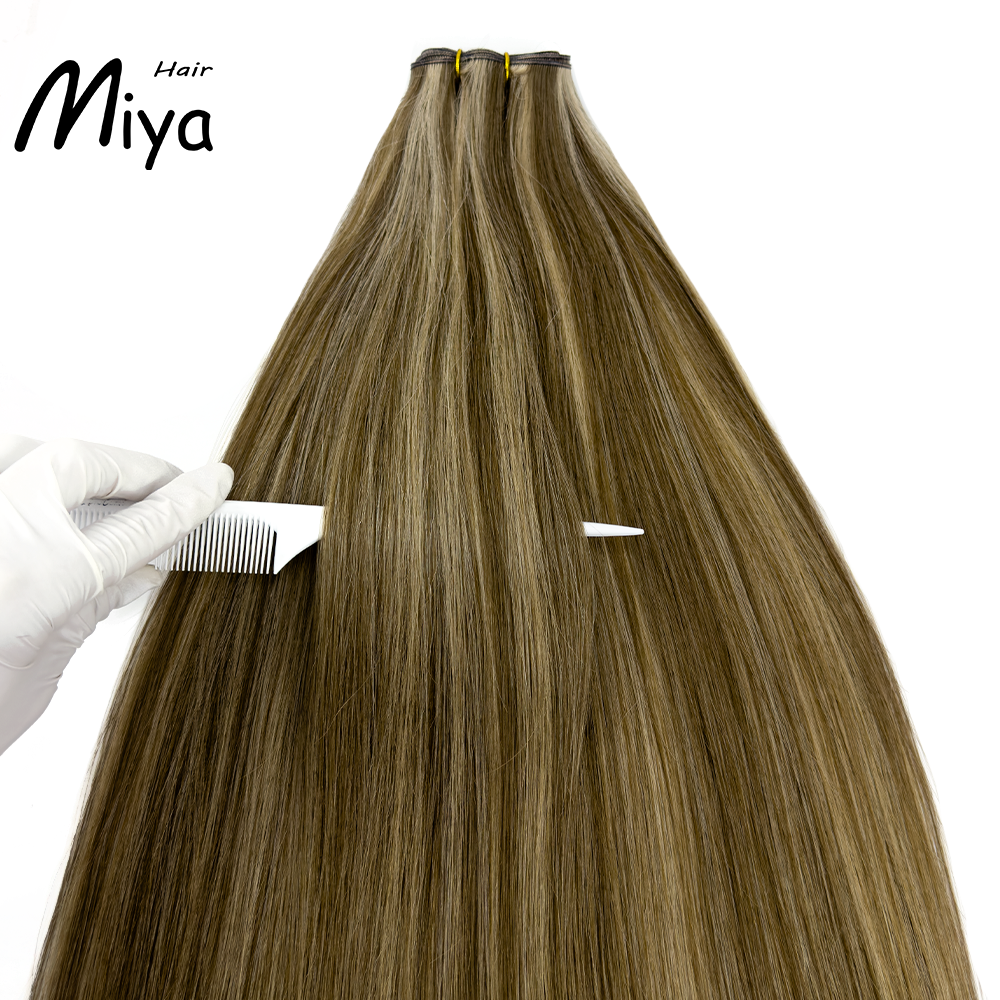 Piano Hair Highlight Extensions Blonde Genius Weft Best Quality Double Drawn 100% Cuticle Aligned Human Hair From One Donor 16-30inch Extensions