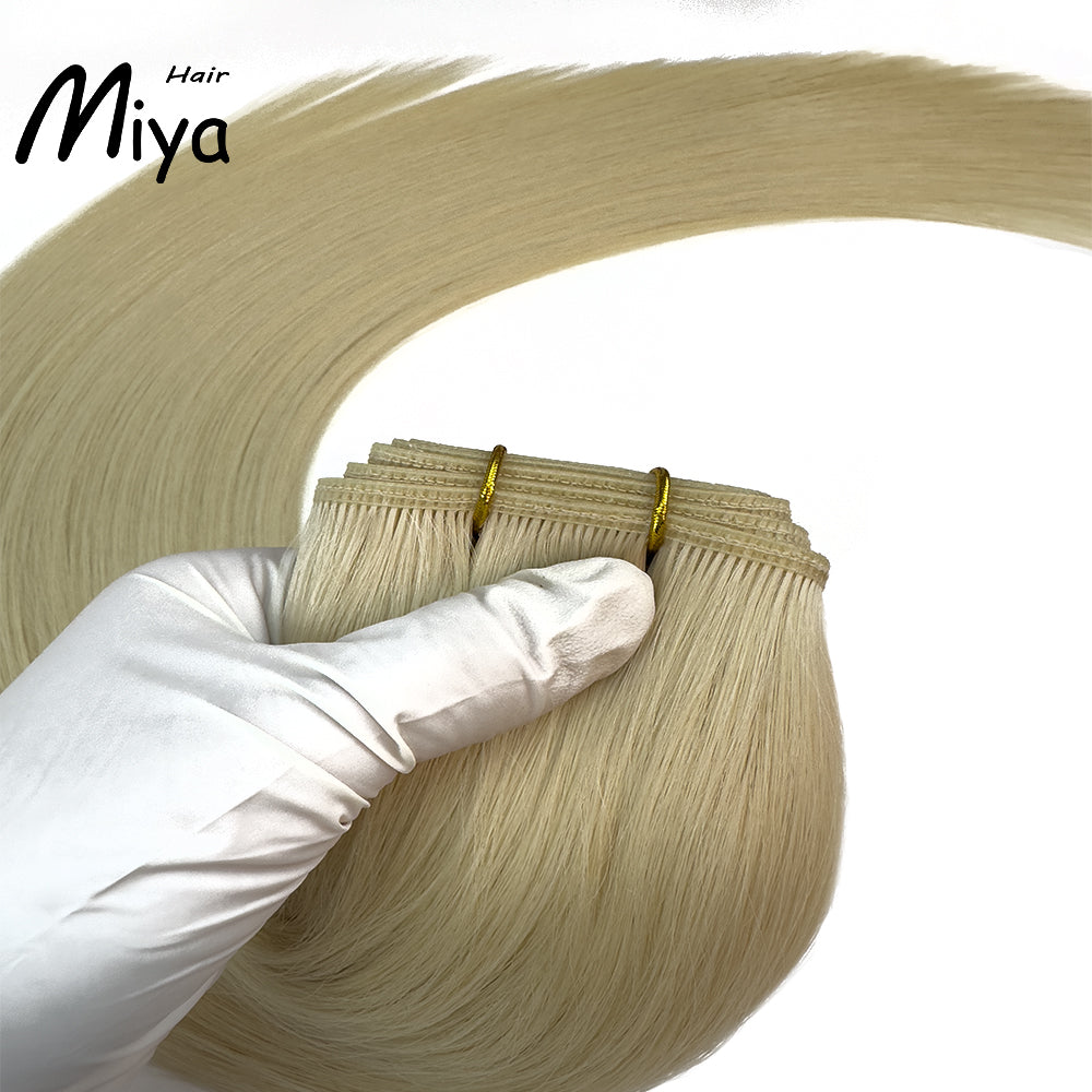 Blonde #613 Triple Genius Weft Best Quality Double Drawn 100% Cuticle Aligned Human Hair Extensions Virgin Hair 16-30inch From One Donor