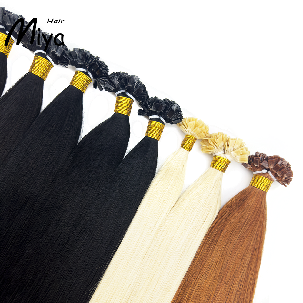 The Best Quality Double Drawn 100% Cuticle Aligned Human Hair From One Donor Straight Keratin Hair 18-24inch Flat Tip Hair Unprocessed Hair
