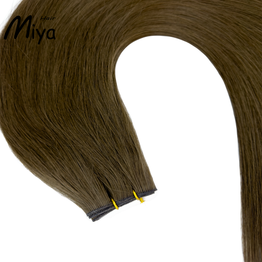 Dark Brown Genius Weft Best Quality Double Drawn 100% Cuticle Aligned Human Hair Extensions 16-30inch From One Donor Virgin Hair Unprocessed Hair