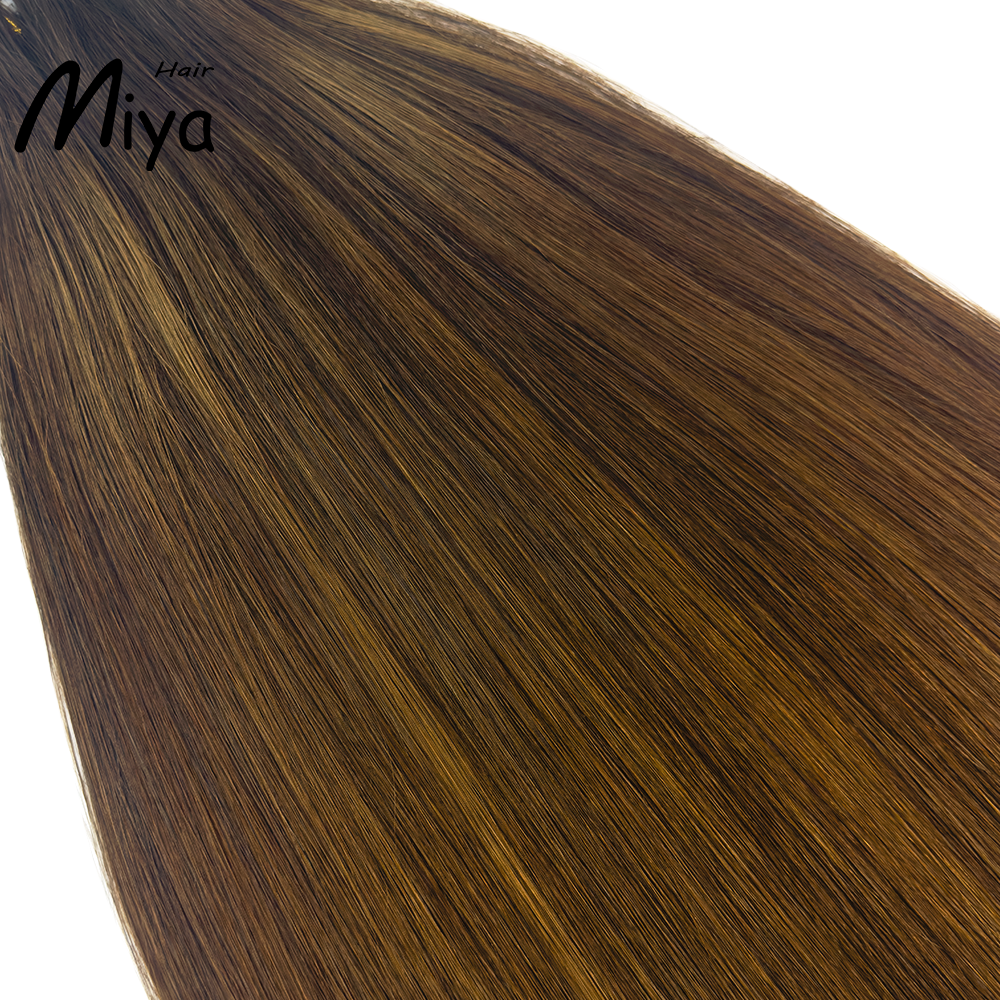 Balayage Hair Ombre Highlight Hair Genius Weft Best Quality Double Drawn From One Donor 100% Cuticle Aligned Human Hair Extensions 16-30inch