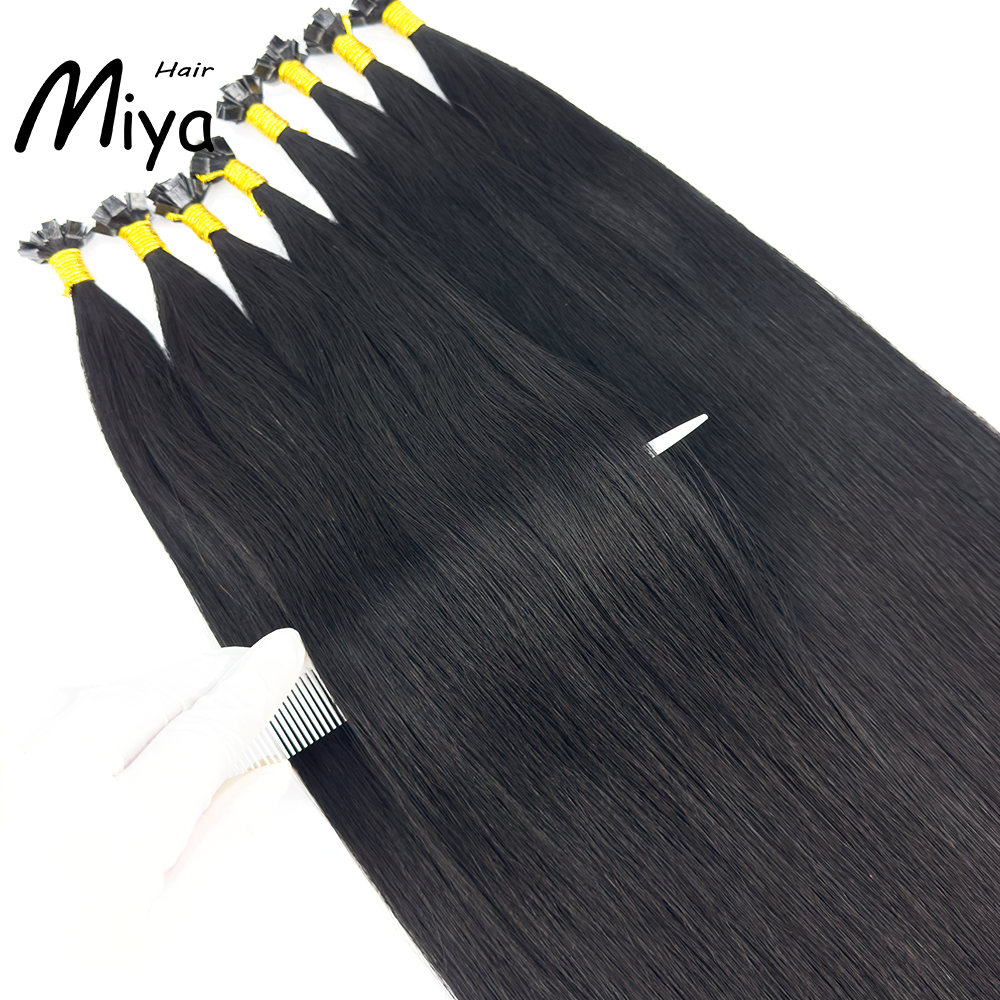 Jet Black Hair #1 Virgin Hair Keratin Hair Best Quality Double Drawn 100% Cuticle Aligned Human Hair From One Donor 16-30inch Flat Tip Hair Unprocessed Hair