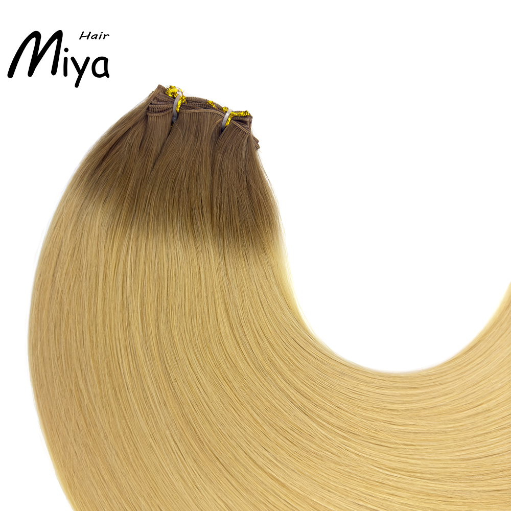 Ombre Blonde Genius Weft Best Quality Double Drawn 100% Cuticle Aligned Human Hair From One Donor 16-30inch Human Hair Extensions