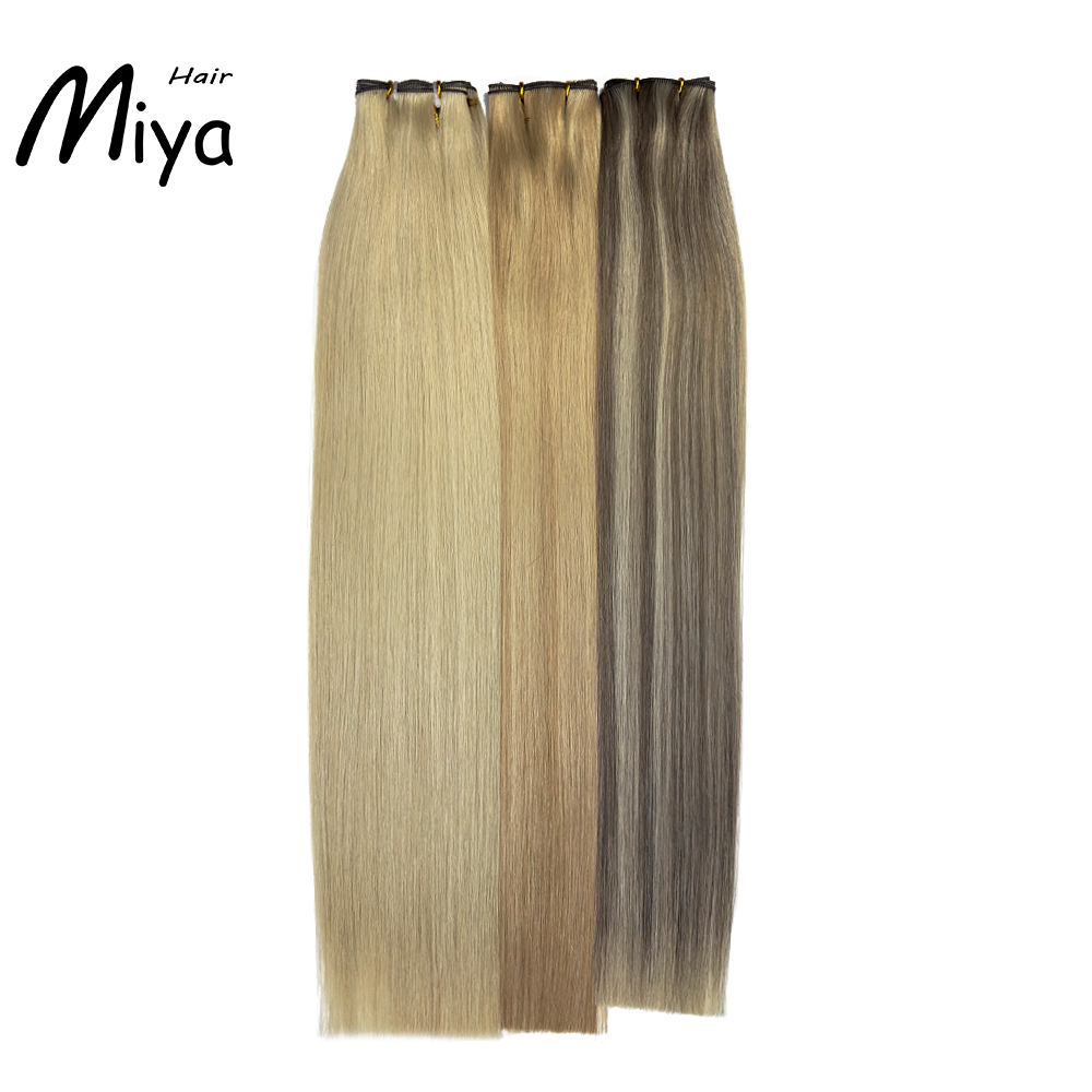 The Best Quality Double Drawn Genius Weft 100% Cuticle Aligned Human Hair From One Donor From One Donor 18-24inch Hair Extensions