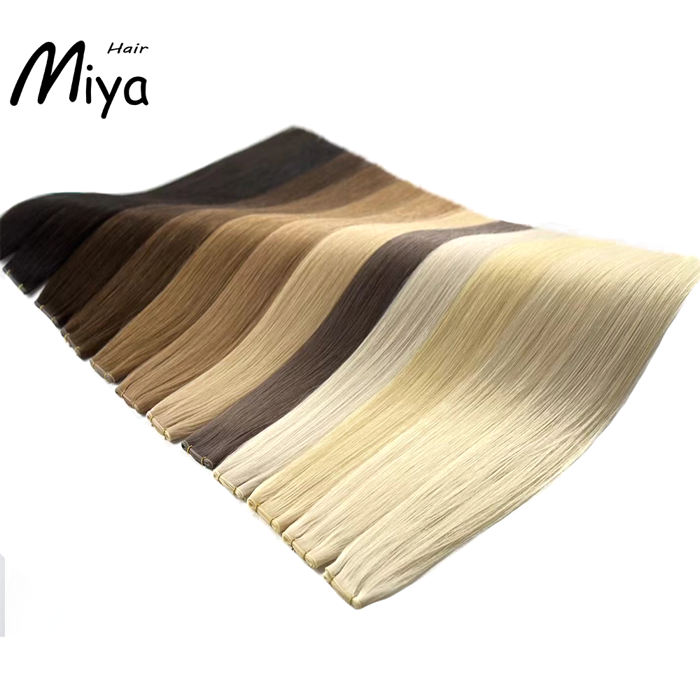 The Best Quality Double Drawn Thick Hair Genius Weft 100% Cuticle Aligned Human Hair From One Donor 18-24inch Hair Extensions Virgin Hair
