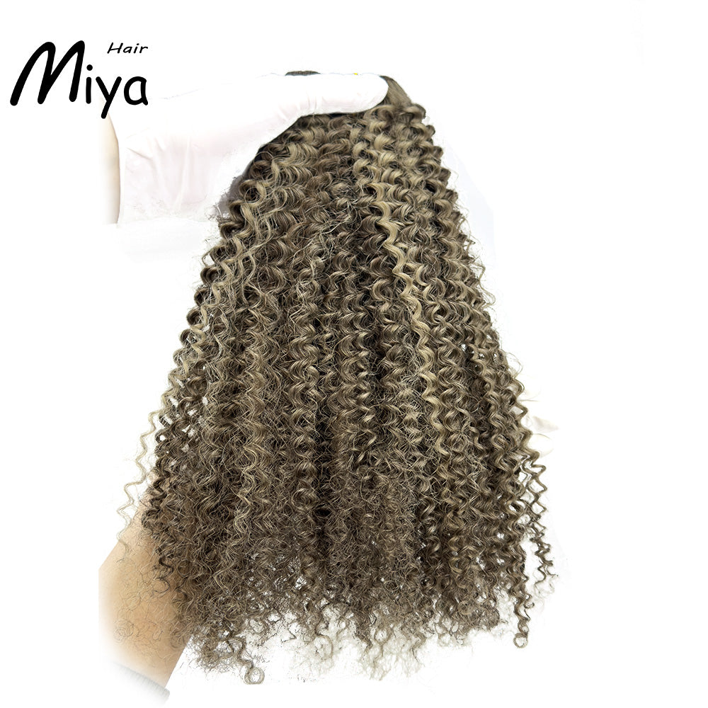 Piano Weft Highlight Extensions Jerry Curly Bundles Kinky Curly Hair Best Quality Double Drawn 100% Cuticle Aligned Human Hair Extensions From One Donor Volume Weft Machine Weft Hair Weft Hair Bundles