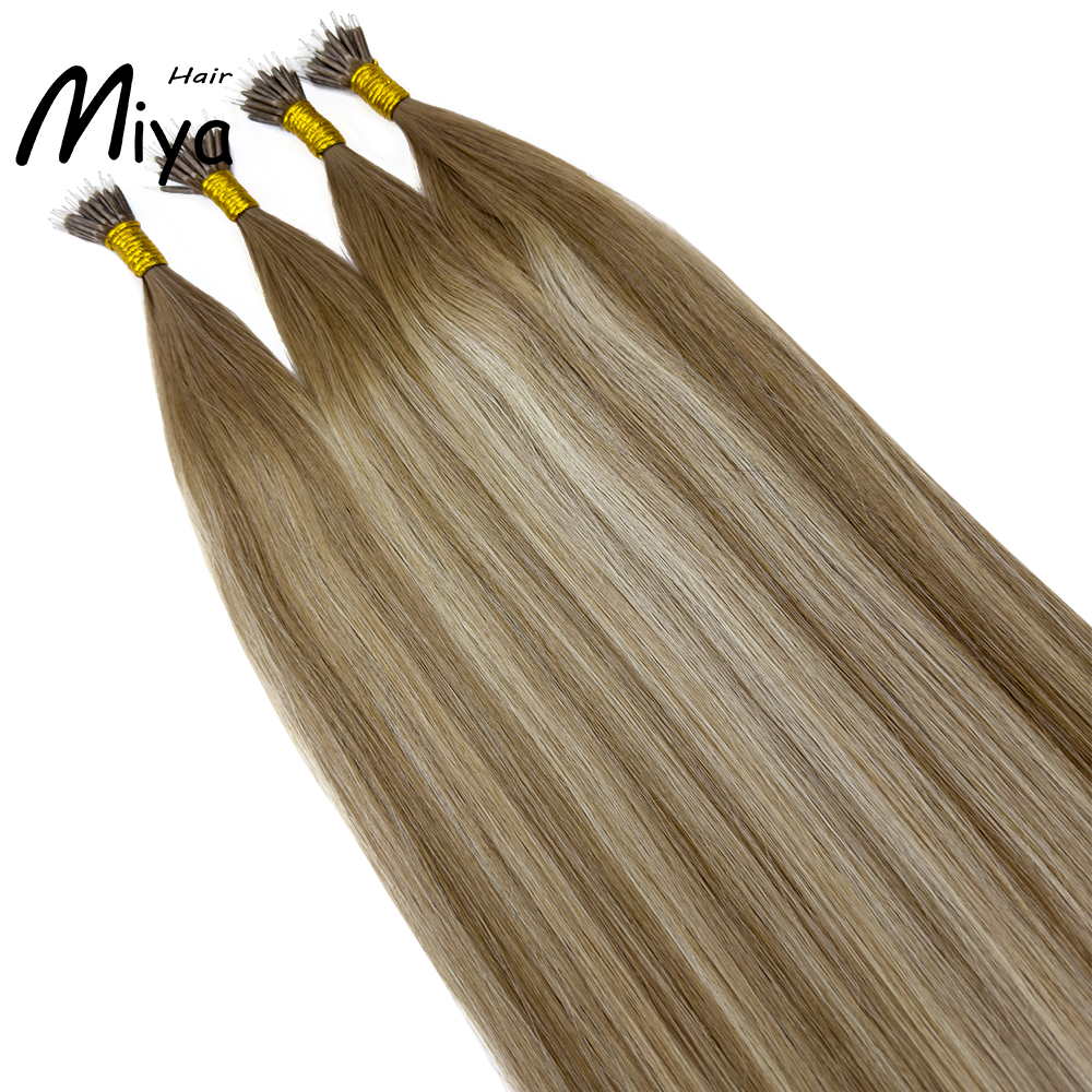Balayage Hair Ombre Highlight Virgin Hair Nano Ring Hair Best Quality Double Drawn 100% Cuticle Aligned Human Hair From One Donor 18-24inch Nano Bead Hair Extensions Nano Hair