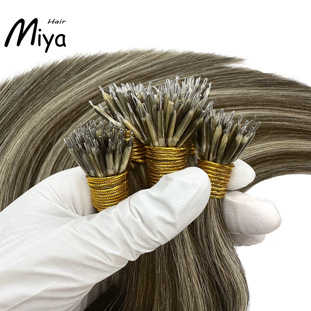Piano Nano Highlight Hair Virgin Nano Ring Hair Best Quality Double Drawn 100% Cuticle Aligned Human Hair From One Donor 16-30inch Nano Bead Hair Extensions Nano Hair