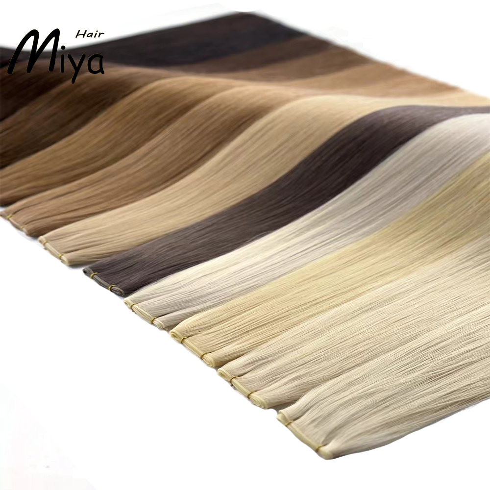 The Best Quality Double Drawn Thick Hair Genius Weft 100% Cuticle Aligned Human Hair From One Donor 18-24inch Hair Extensions Virgin Hair