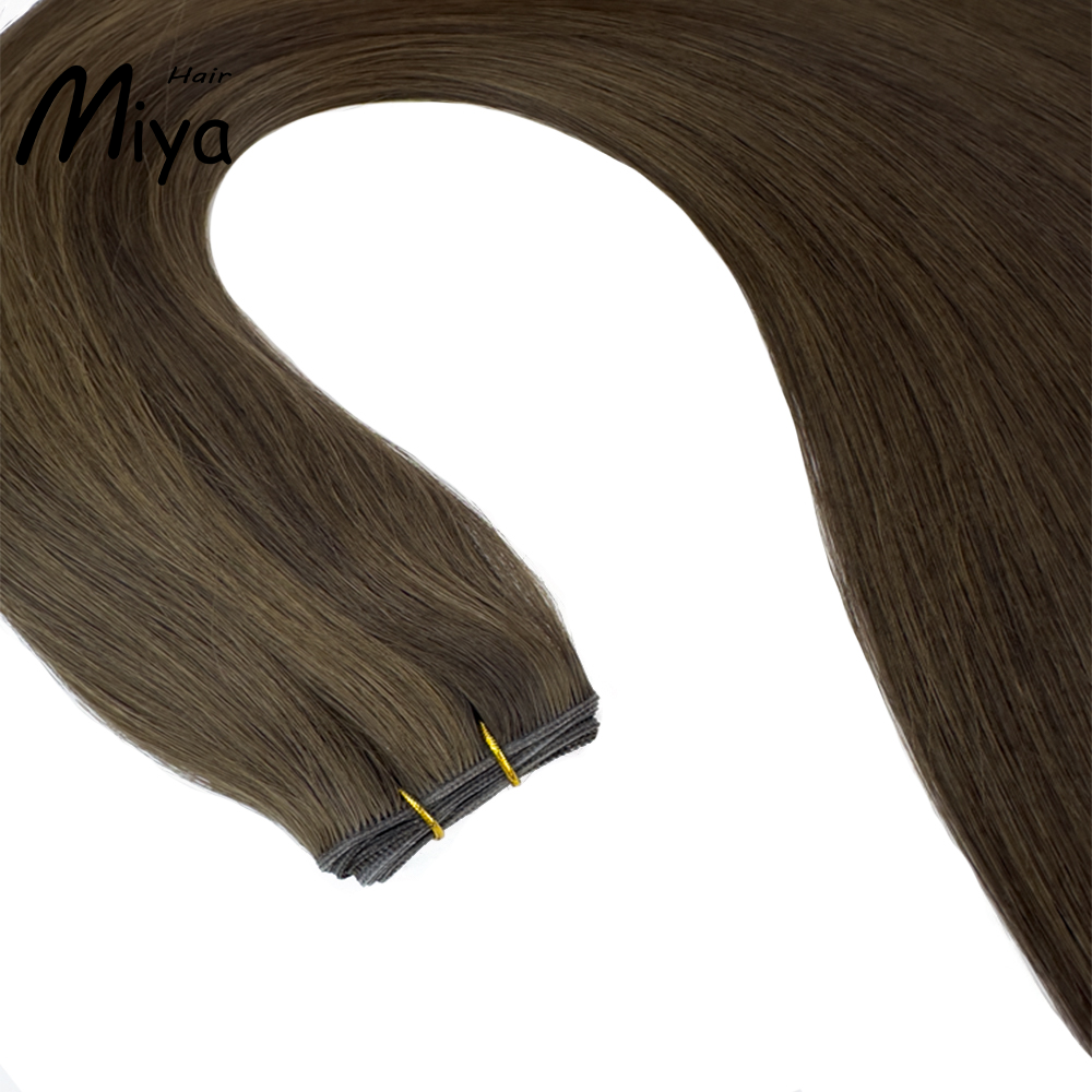 Piano Hair Brown Highlight Blonde Genius Weft Best Quality Double Drawn 100% Cuticle Aligned Human Hair Extensions Unprocessed Hair 16-30inch From One Donor
