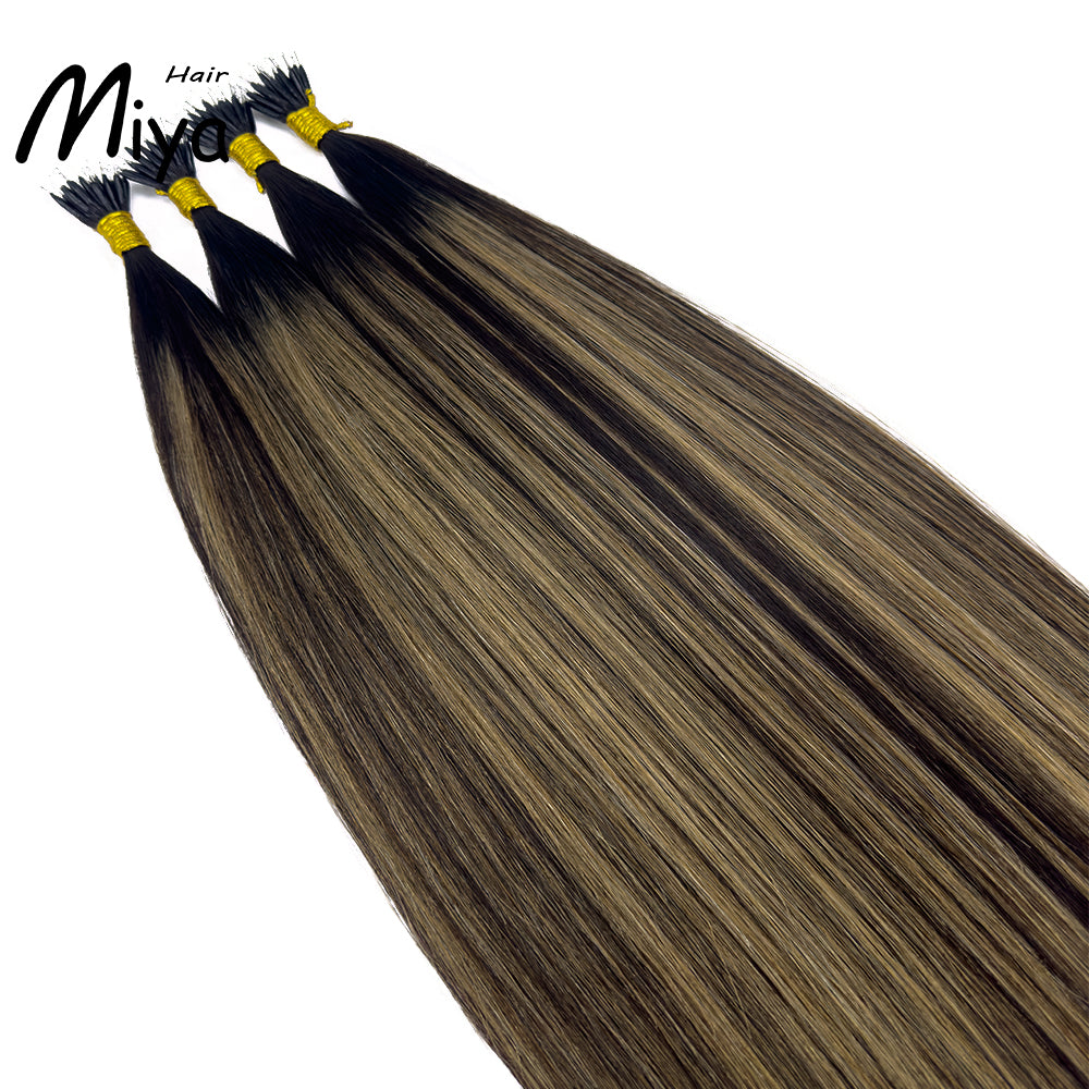 Balayage Nano Ombre Highlight Virgin Hair Nano Ring Hair Best Quality Double Drawn 100% Cuticle Aligned Human Hair From One Donor 18-24inch Nano Bead Hair Extensions Nano Hair