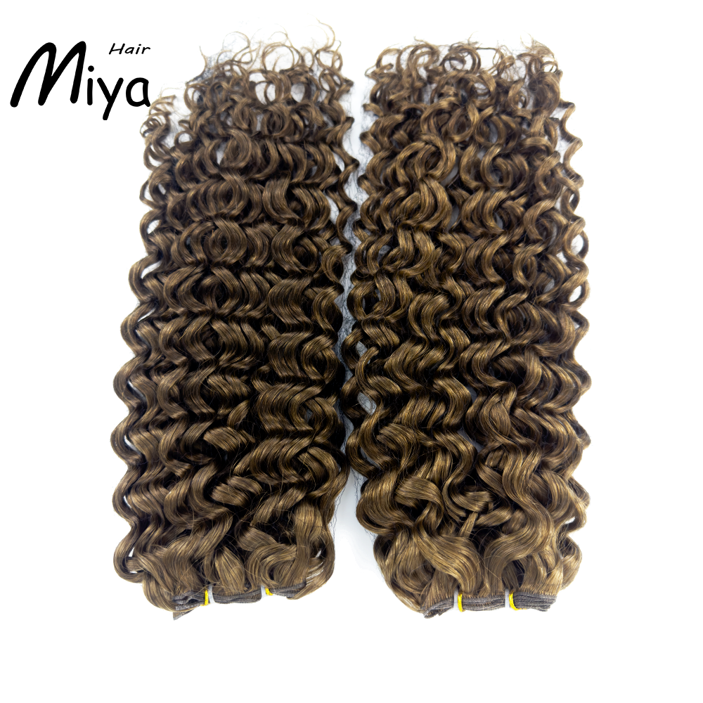 Water Deep Wave Brown Hair Highlight Genius Weft Best Quality Double Drawn 100% Cuticle Aligned Human Hair From One Donor 16-30inch Hair Extensions
