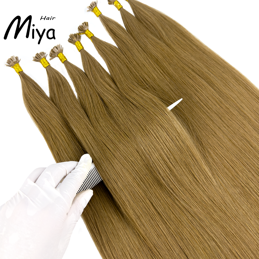 Medium Brown Hair Keratin Hair Best Quality Double Drawn 100% Cuticle Aligned Human Hair From One Donor 16-30inch Virgin Hair Flat Tip Hair Unprocessed Hair