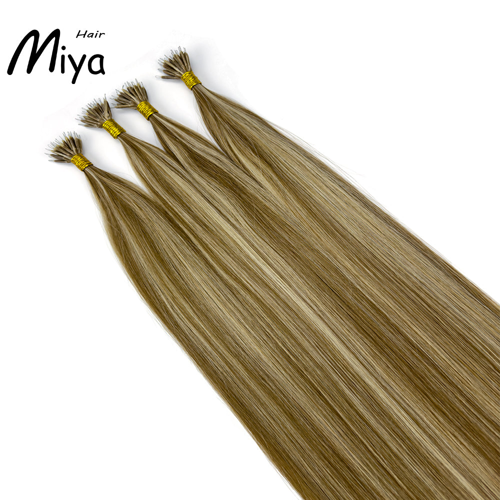Piano Nano Highlight Virgin Hair Nano Ring Hair Best Quality Double Drawn 100% Cuticle Aligned Human Hair From One Donor 16-30inch Nano Bead Hair Extensions Nano Hair