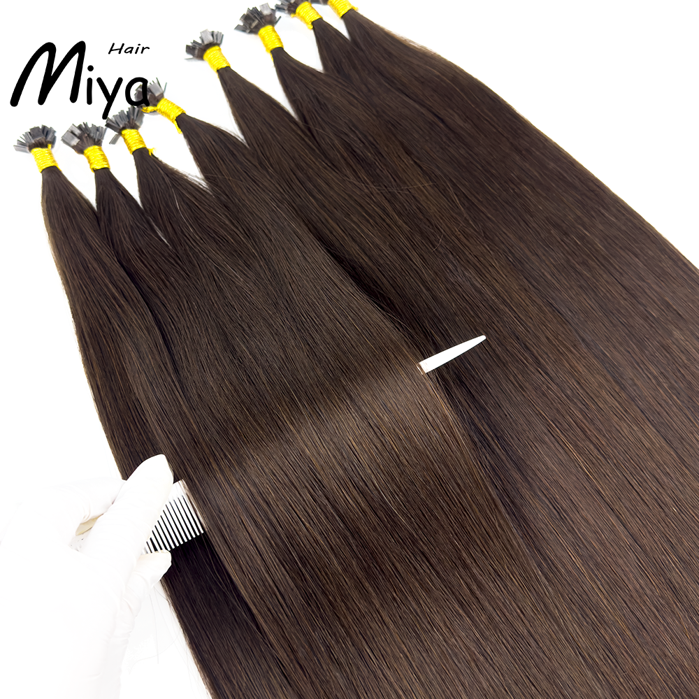 Chocolate Brown Hair #3 Dark Brown Extensions Virgin Hair Keratin Hair Best Quality Double Drawn 100% Cuticle Aligned Human Hair From One Donor 16-30inch Flat Tip Hair Unprocessed Hair