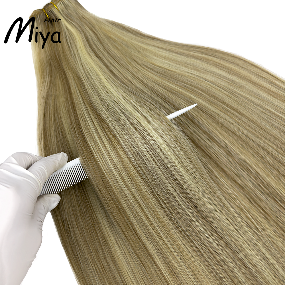 Piano Bundles Highlight Blonde Extensions Best Quality Double Drawn 100% Cuticle Aligned Human Hair Extensions From One Donor Machine Weft Volume Weft Hair Weft Hair Bundles