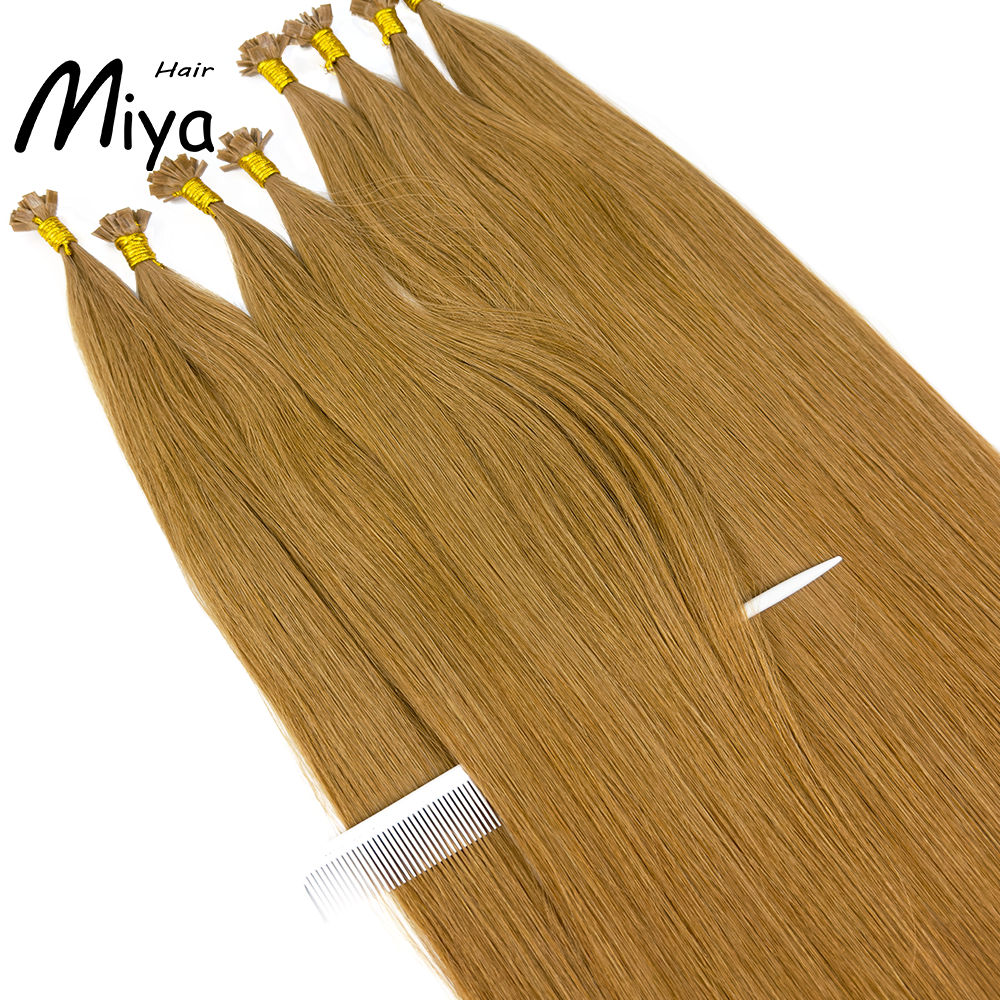 Light Brown Keratin Hair Best Quality Double Drawn 100% Cuticle Aligned Human Hair From One Donor 16-30inch Virgin Hair Flat Tip Hair Unprocessed Hair