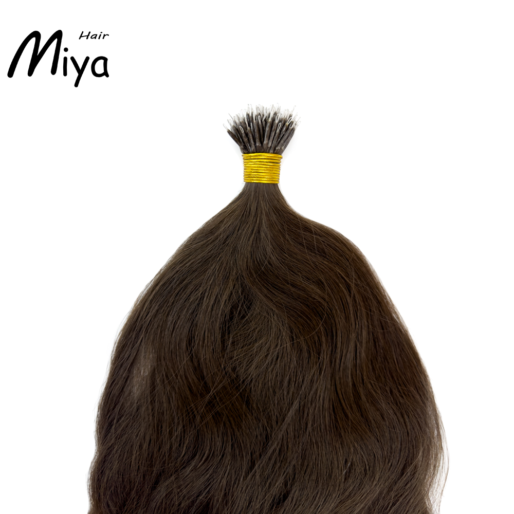 Brown Nano Hair Natural Straight Virgin Nano Ring Hair Best Quality Double Drawn 100% Cuticle Aligned Human Hair From One Donor 16-30inch Nano Bead Hair Extensions Nano Hair
