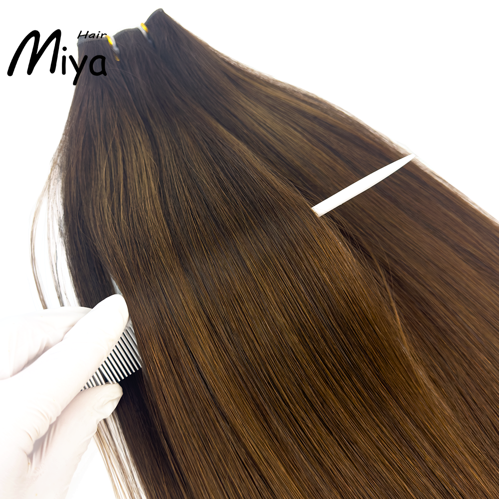 Balayage Hair Ombre Highlight Hair Genius Weft Best Quality Double Drawn From One Donor 100% Cuticle Aligned Human Hair Extensions 16-30inch