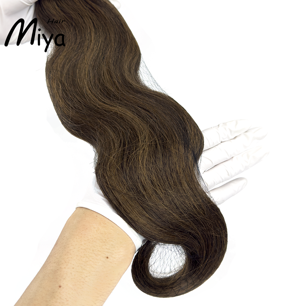 Brown Hair Piano Highlight Body Wave Genius Weft Best Quality Double Drawn 100% Cuticle Aligned Human Hair From One Donor 16-30inch Human Hair Extensions