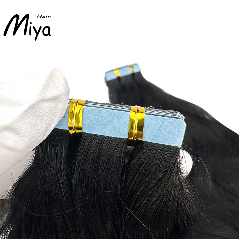 Natural Wave Natural Black Virgin Hair Tape Ins Best Quality Double Drawn 100% Cuticle Aligned Human Hair From One Donor Raw Hair 16-30inch Natural Straight Tape In Hair Unprocessed Hair
