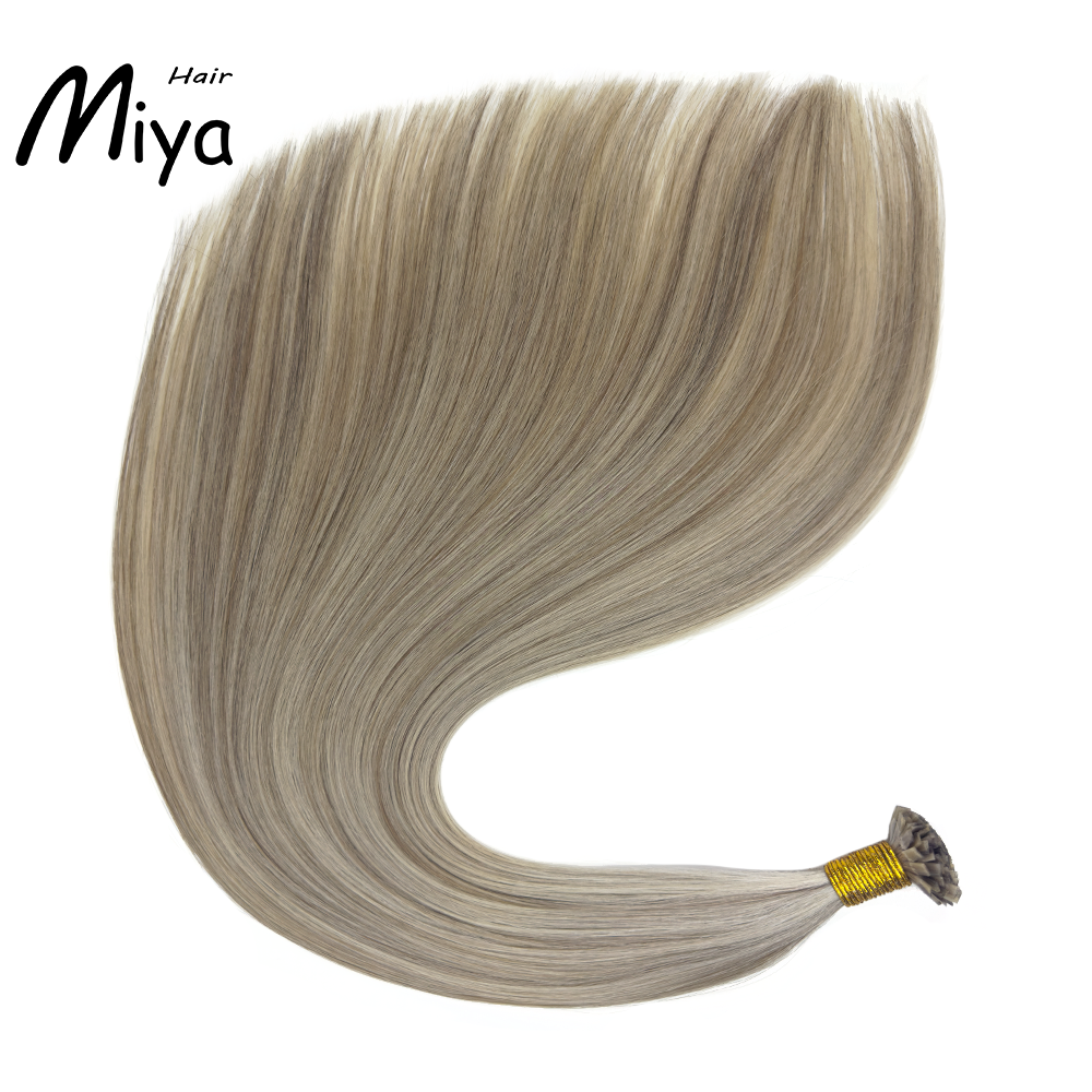 Silver Blonde Piano Highlight Hair Keratin Hair Best Quality Double Drawn 100% Cuticle Aligned Human Hair From One Donor 16-30inch Flat Tip Hair Unprocessed Hair