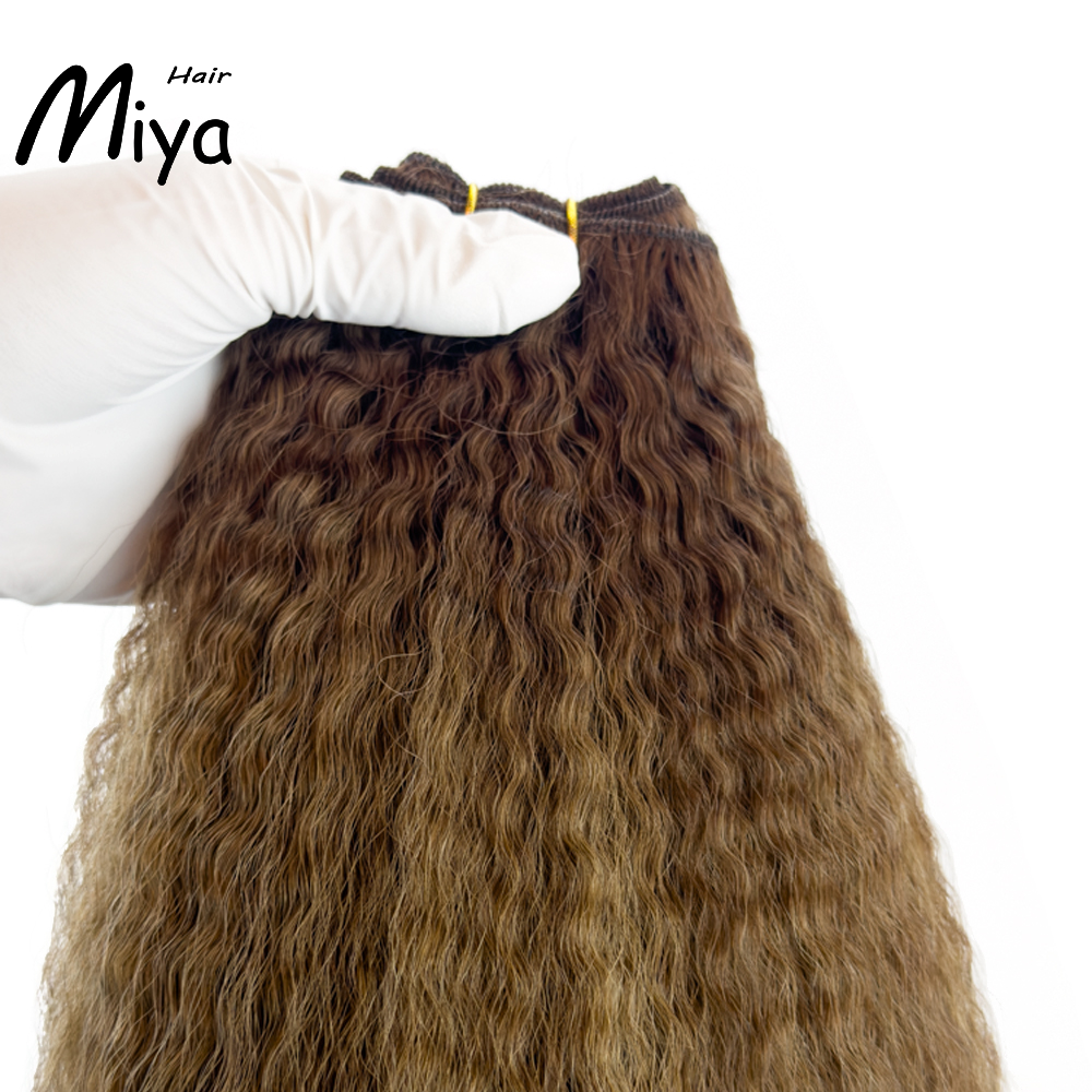 Balayage Bundles Highlight Weft Piano Extensions Kinky Straight Bundles Ombre Hair Dark Root Best Quality Double Drawn 100% Cuticle Aligned Human Hair Extensions Machine Weft Volume Weft Hair Weft Hair Bundles From One Donor