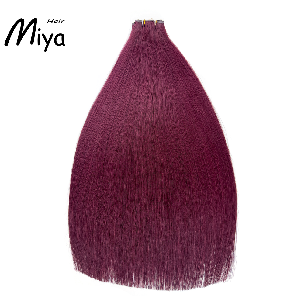 Cranberry Hair #99J Genius Weft Best Quality Double Drawn 100% Cuticle Aligned Human Hair From One Donor 16-30inch Human Hair Extensions