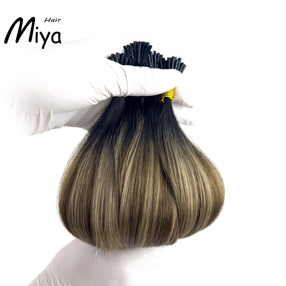 Balayage Blonde Black Root Hair Ombre Hair I Tip Hair Best Quality Double Drawn 100% Cuticle Aligned Human Hair From One Donor 16-30inch
