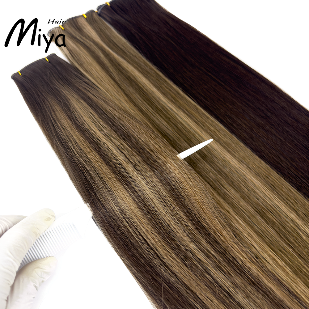 The Best Quality Hair Best Quality Double Drawn Genius Weft 100% Cuticle Aligned Human Hair From One Donor Virgin Hair Remy Hair 18-24inch Human Hair Extensions