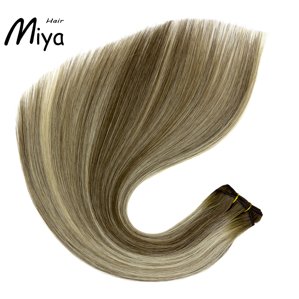 Balayage Extensions Ombre Hair Piano Weft Highlight Bundles Best Quality From One Donor Double Drawn 100% Cuticle Aligned Human Hair Extensions Machine Weft Volume Weft Hair Bundles