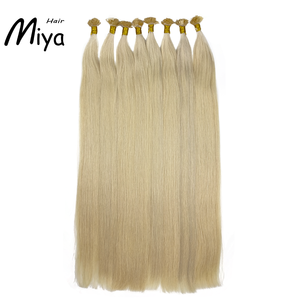 Light Blonde #1001 Virgin Hair Keratin Hair Best Quality Double Drawn 100% Cuticle Aligned Human Hair From One Donor 16-30inch Flat Tip Hair Unprocessed Hair